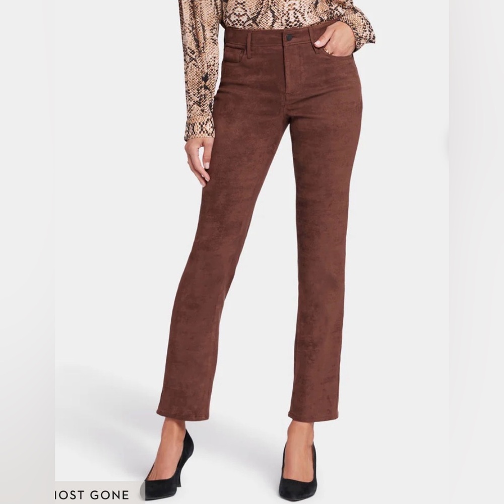 NWT NYDJ Brown Suede “Sheri” Slimming Pant